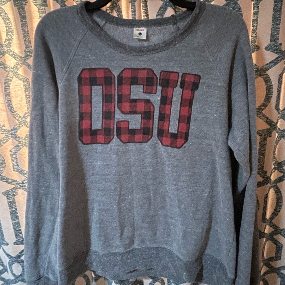 HOMAGE Gray and Red OSU Women's Sweater